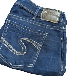 Silver Jeans Co Suki Mid Straight Dark Wash Indigo Jeans W33 L30 (35x30)